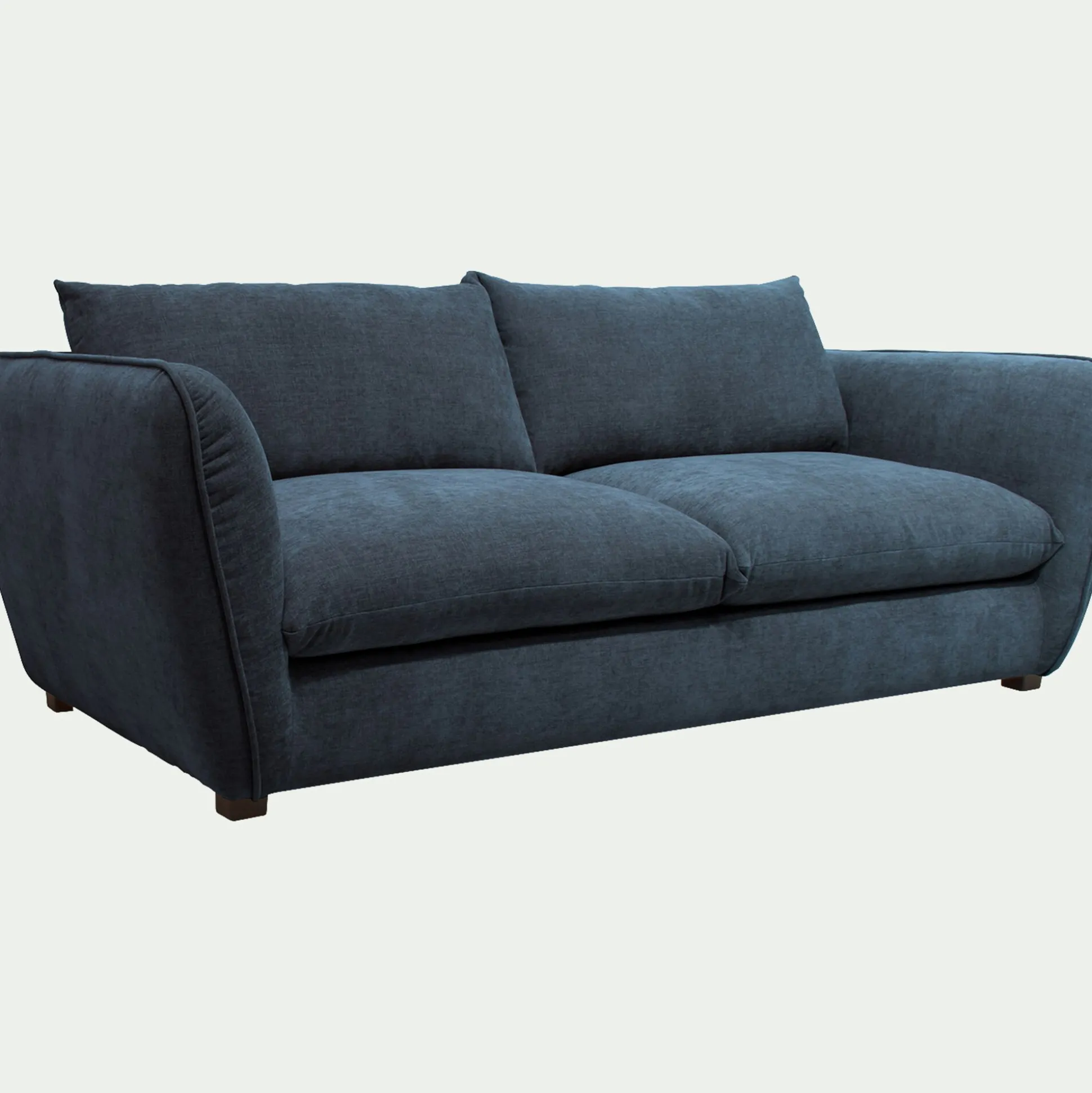 Canapé 4 places fixe en tissu Nature - bleu