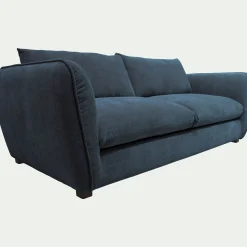 Canapé 4 places fixe en tissu Nature - bleu