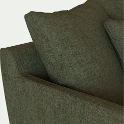 Canapé 3 places fixe en tissu joint - vert cèdre