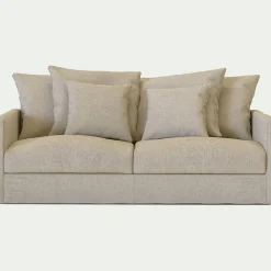 Canapé 3 places fixe en tissu - beige alpilles