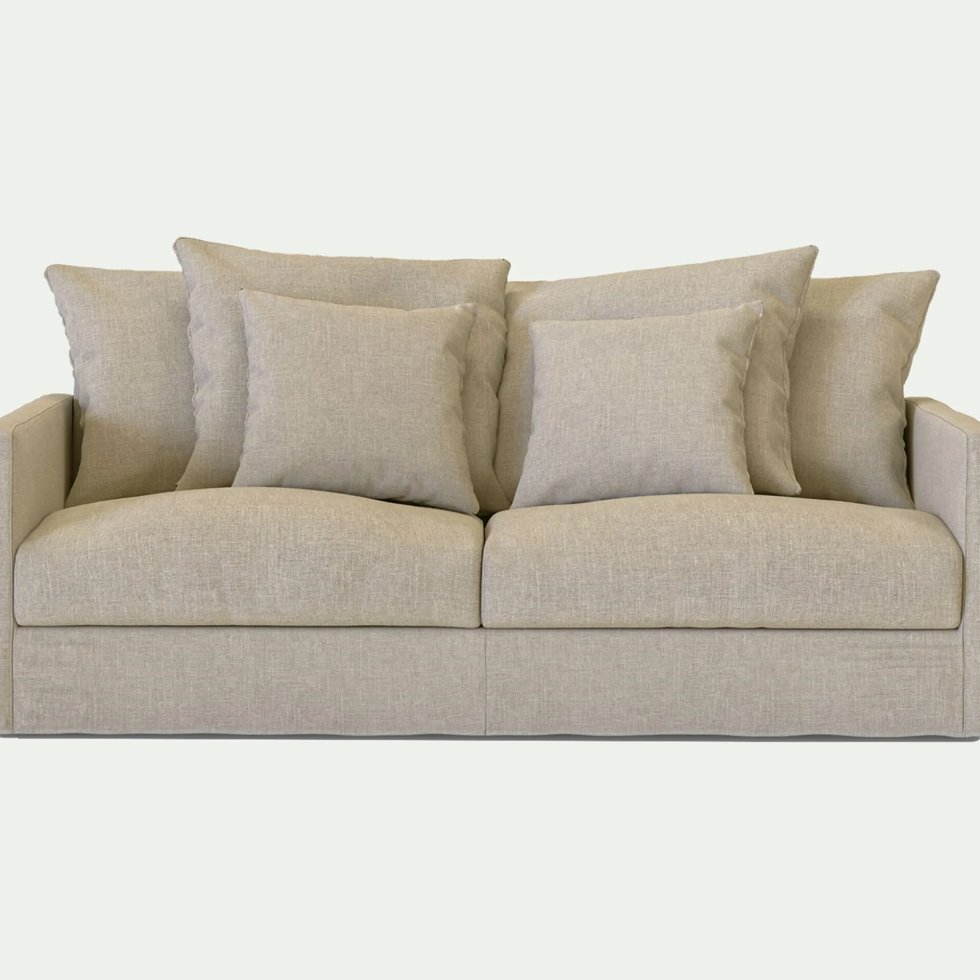 Canapé 3 places fixe en tissu - beige alpilles