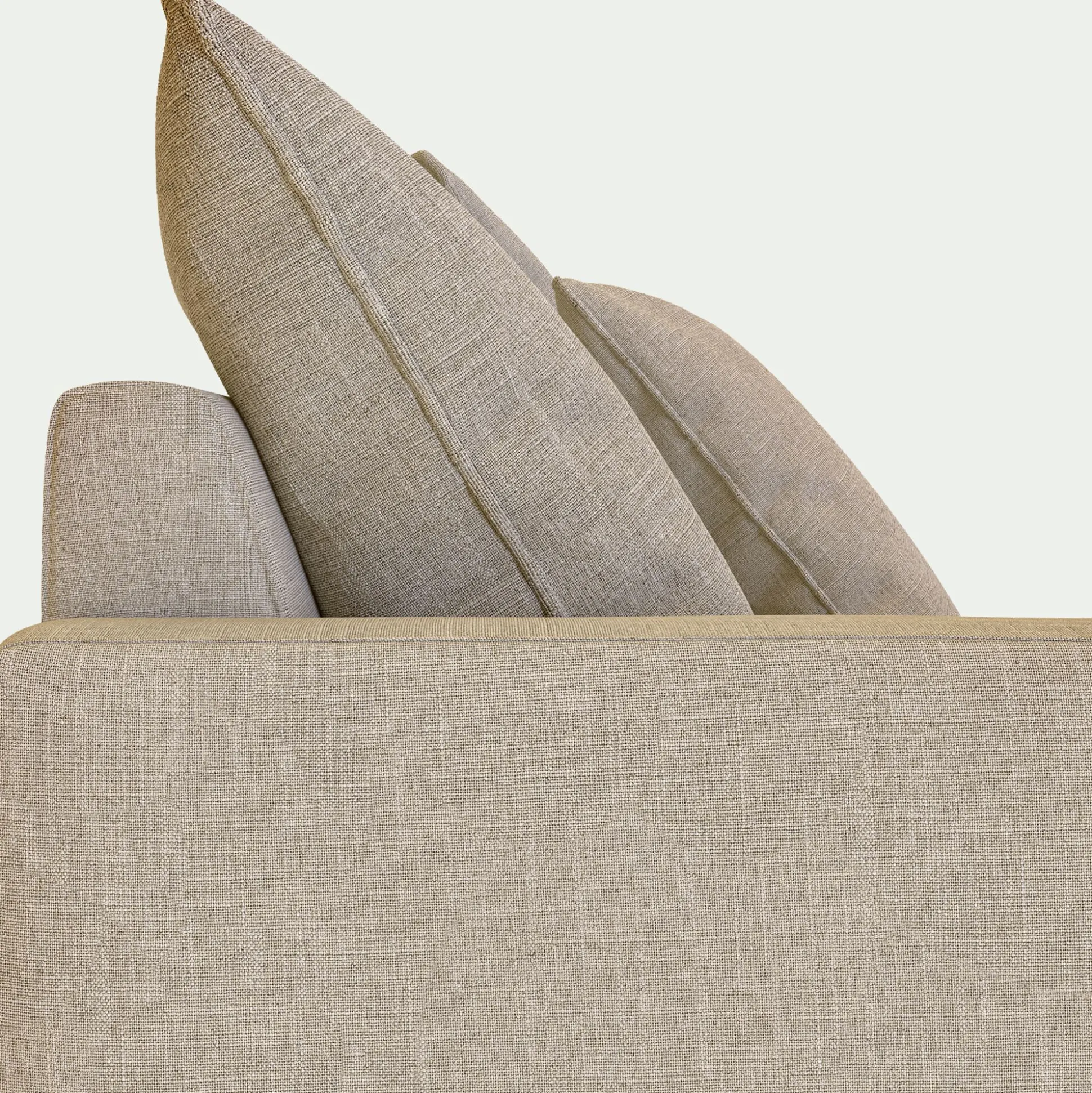 Canapé 3 places fixe en tissu - beige alpilles