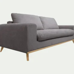 Canapé 4 places fixe en tissu Crown - gris restanque