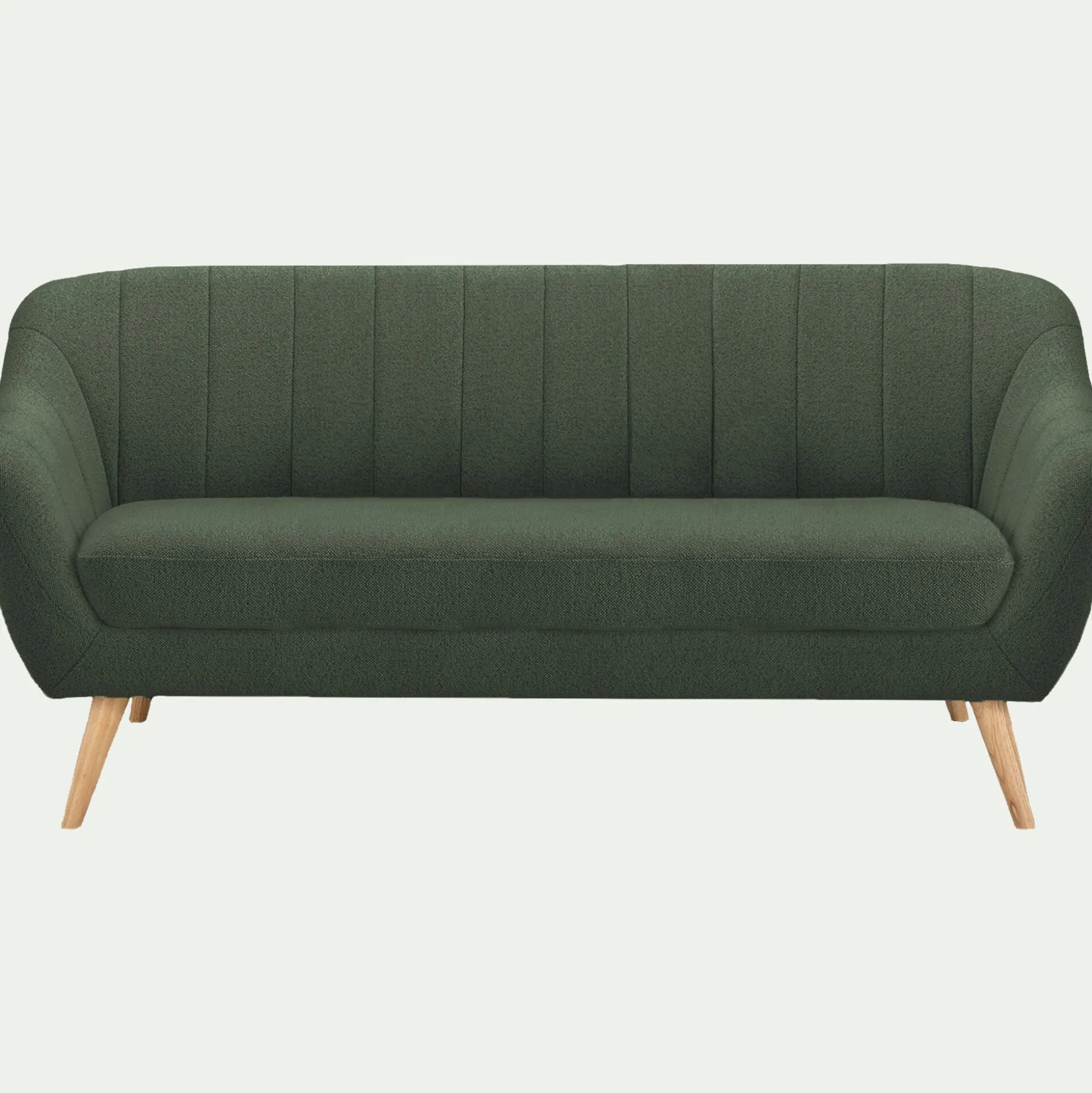 Canapé 3 places fixe en tissu bouclette monza - vert cèdre