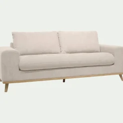 Canapé 3 places fixe en tissu Storm - beige roucas