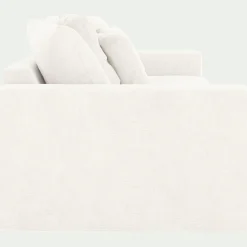 Canapé 4 places fixe en tissu doux tramé - blanc ventoux