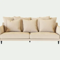 Canapé 4 places fixe en tissu joint - beige roucas