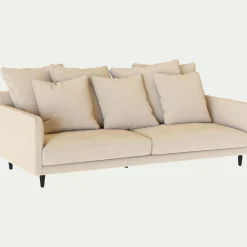 Canapé 4 places fixe en tissu joint - beige roucas