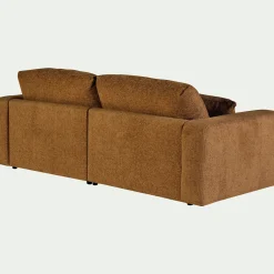 Canapé 5 places fixe en tissu chenille benjo - jaune argan