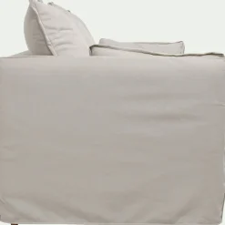 Canapé 3 places fixe en tissu wind - beige alpilles