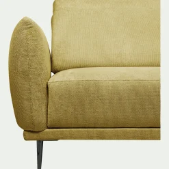 Canapé 2 places fixe en tissu memphis avec fonction avance-recul - jaune argan