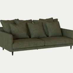 Canapé 4 places fixe en tissu joint - vert cèdre