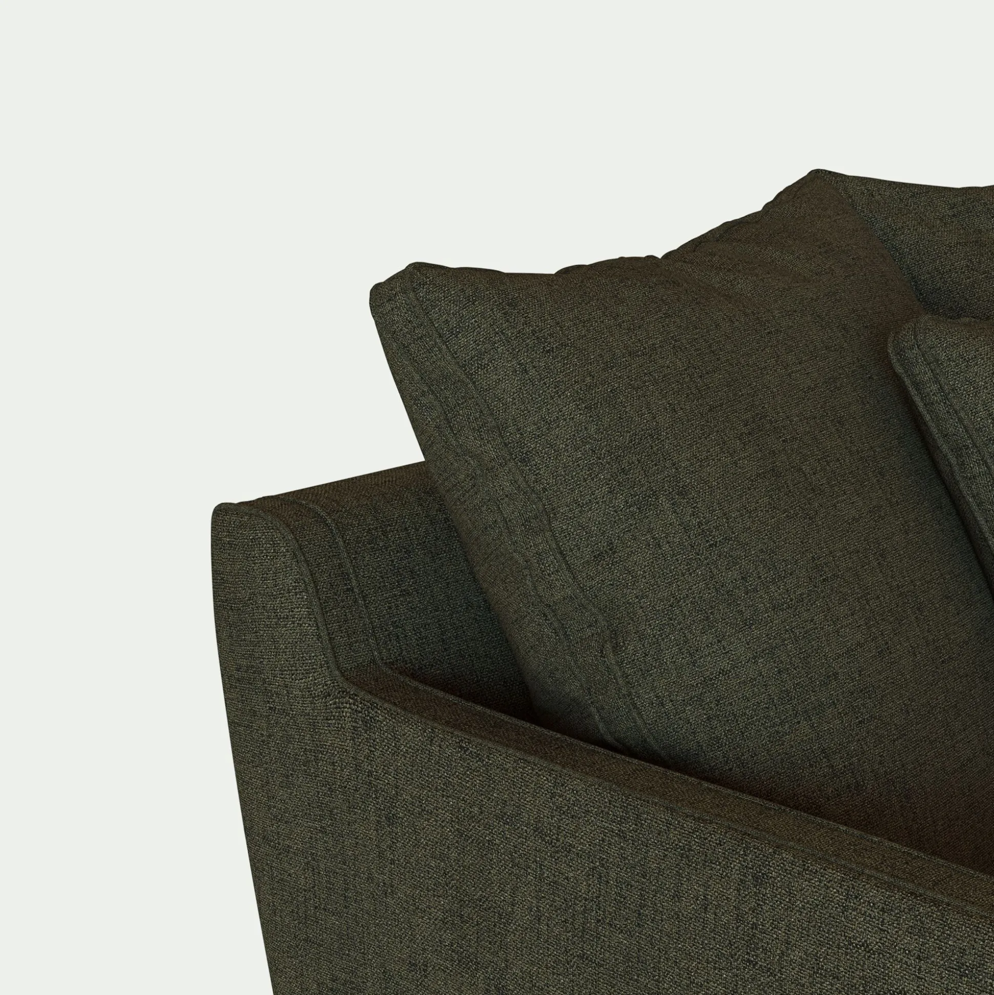 Canapé 4 places fixe en tissu joint - vert cèdre