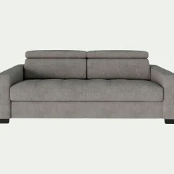 Canapé 3 places fixe en tissu monclar avec accoudoirs 20cm - taupe