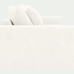 Canapé 2 places fixe en tissu doux tramé - blanc ventoux