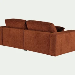 Canapé 5 places fixe en tissu chenille Benjo - brun rustrel