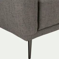 Canapé 4 places fixe en tissu avec fonction avance-recul - gris restanque