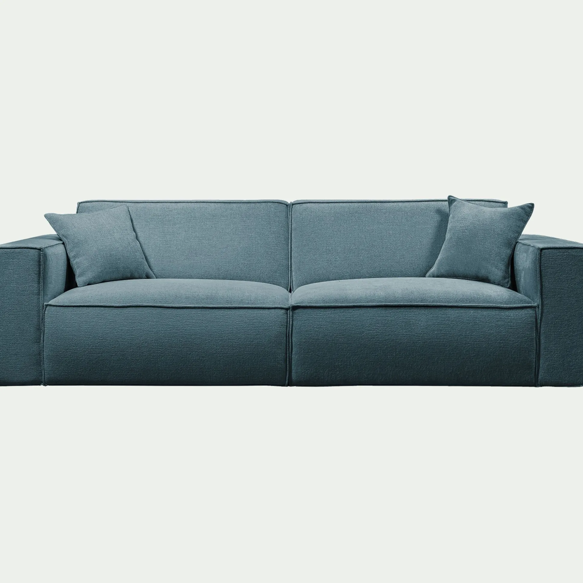 Canapé 4 places fixe en tissu genesis - bleu