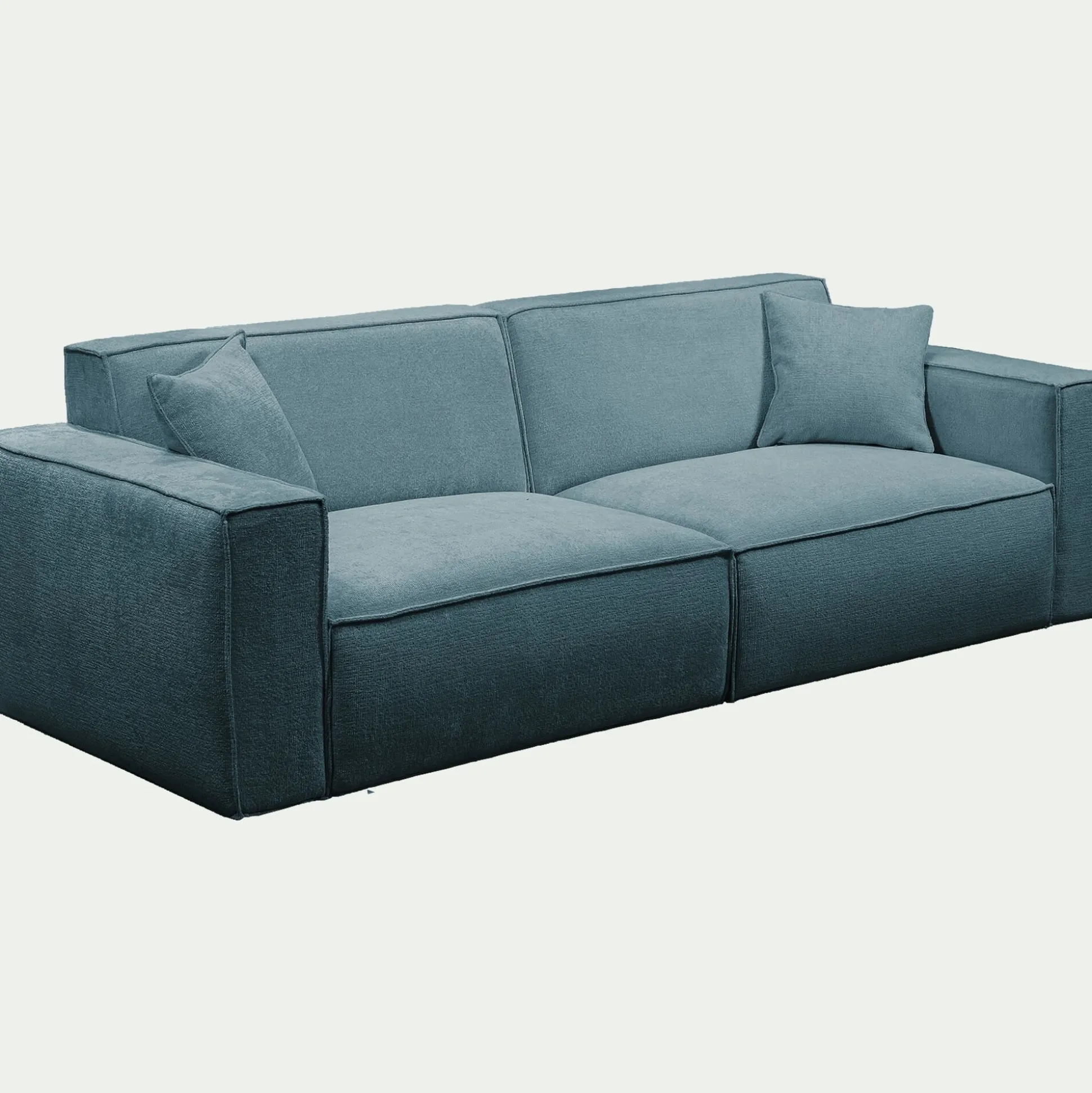 Canapé 4 places fixe en tissu genesis - bleu