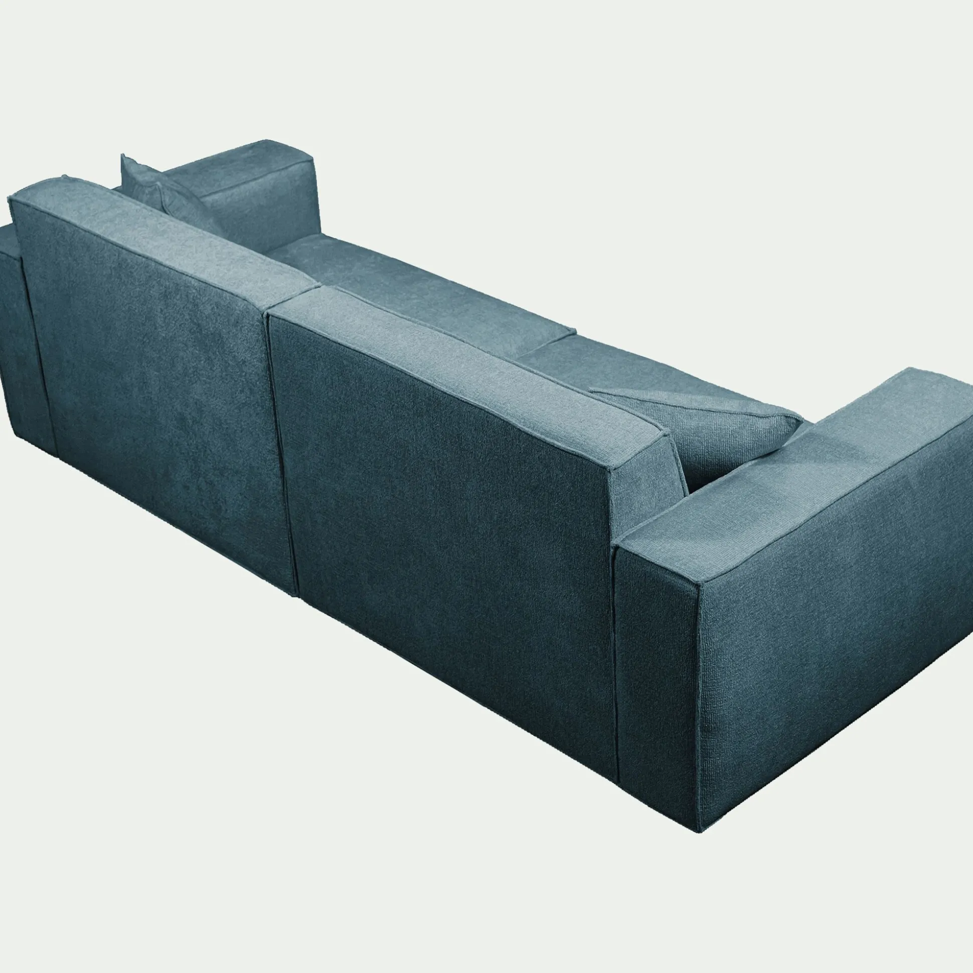 Canapé 4 places fixe en tissu genesis - bleu