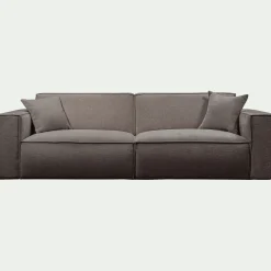 Canapé 4 places fixe en tissu genesis - gris