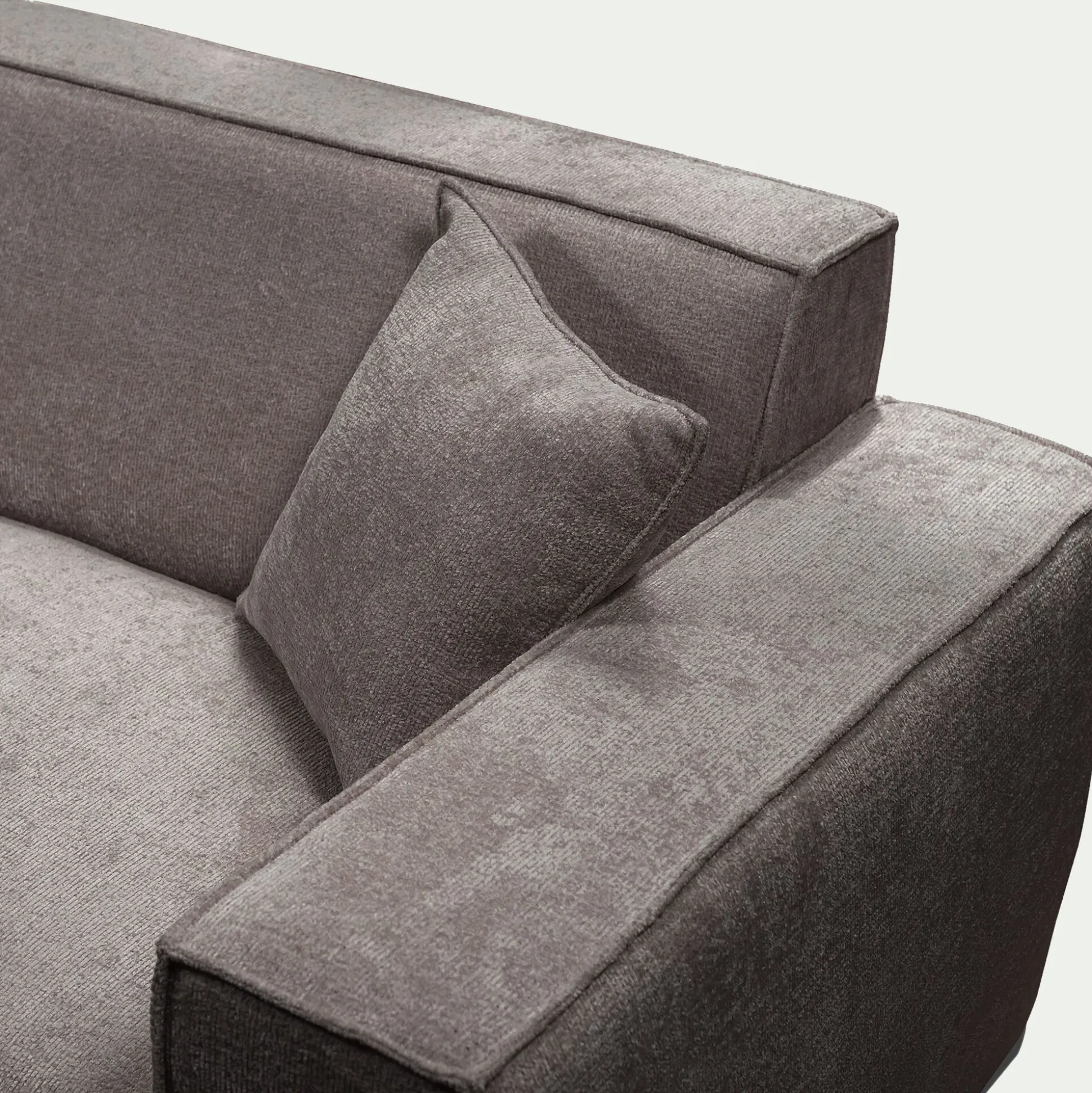 Canapé 4 places fixe en tissu genesis - gris