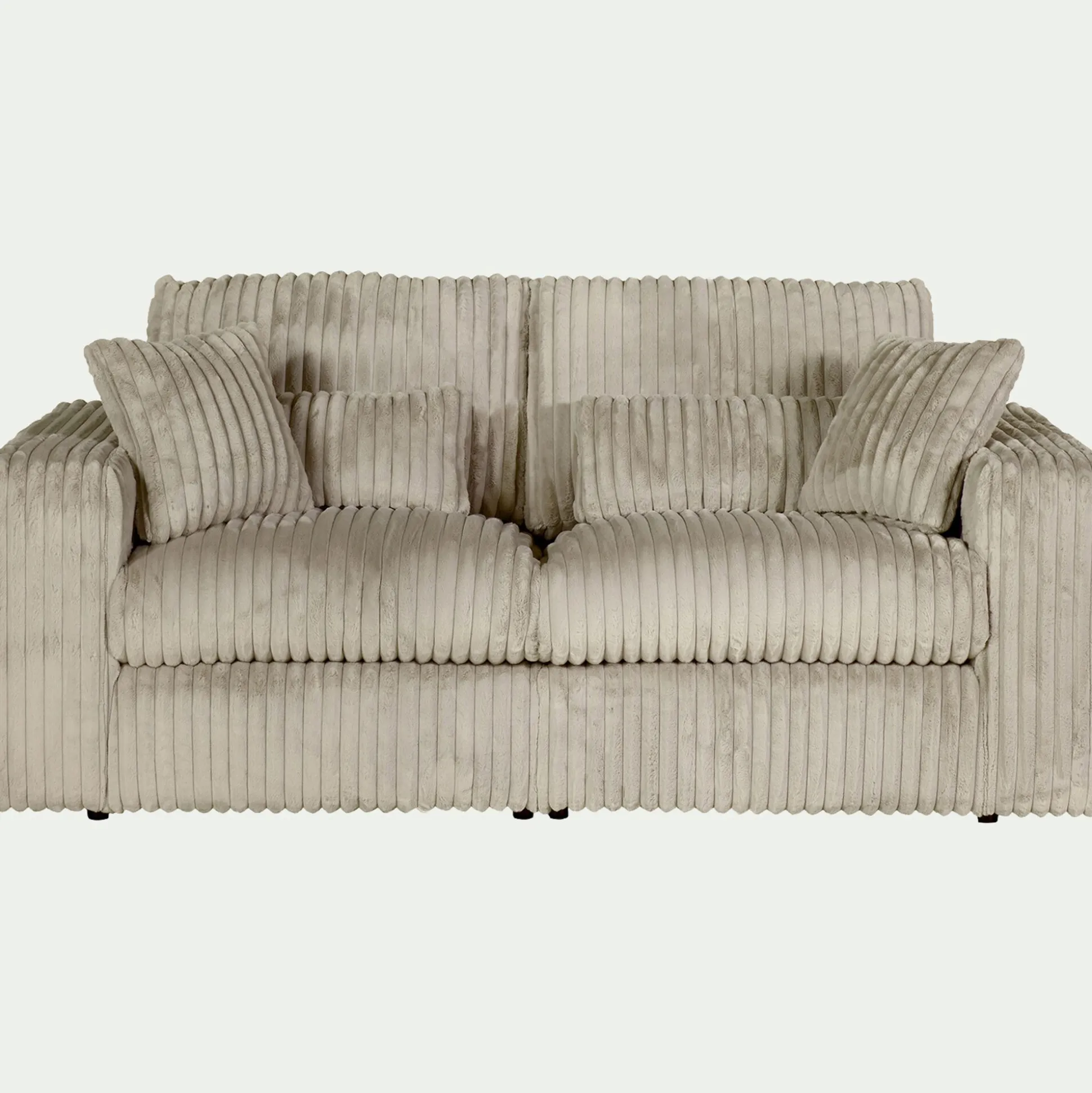 Canapé 3 places fixe en tissu côtelé - blanc ventoux