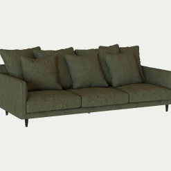 Canapé 5 places fixe en tissu - vert cèdre