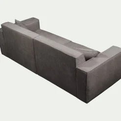 Canapé 5 places fixe en tissu genesis - gris