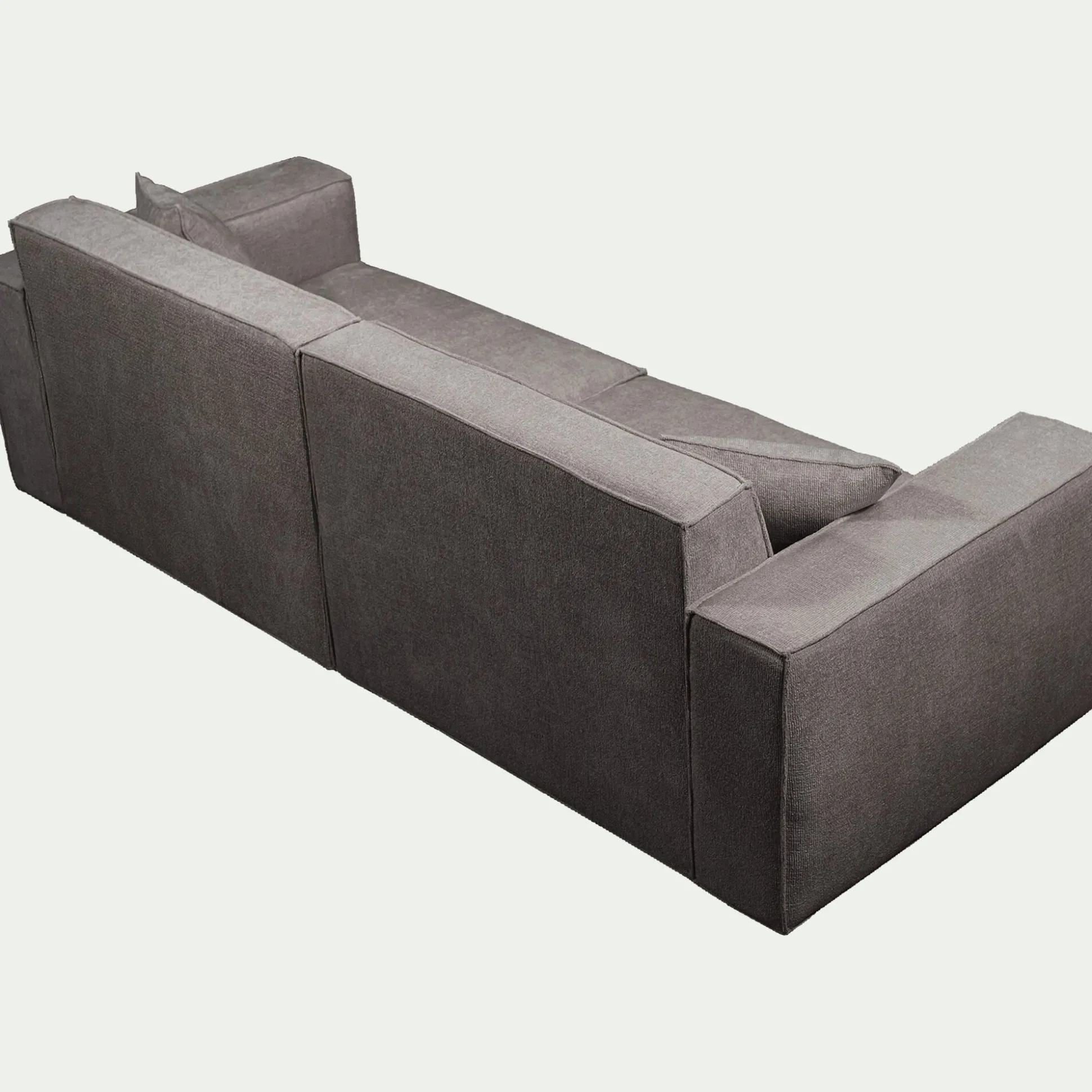 Canapé 5 places fixe en tissu genesis - gris