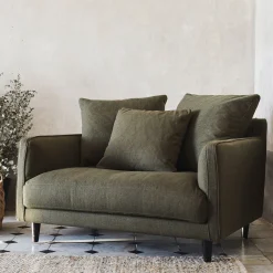 Canapé 1,5 places fixe en tissu joint - vert cèdre