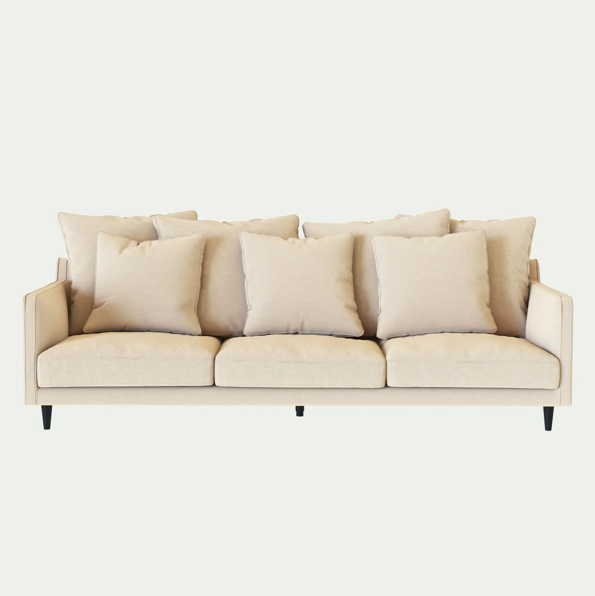 Canapé 5 places fixe en tissu joint - beige roucas