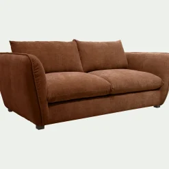 Canapé 3 places fixe en tissu Nature - brun rustrel