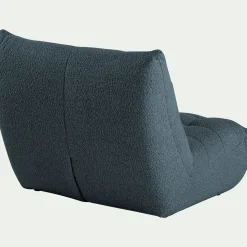 Canapé 2 places fixe en tissu bouclette - bleu