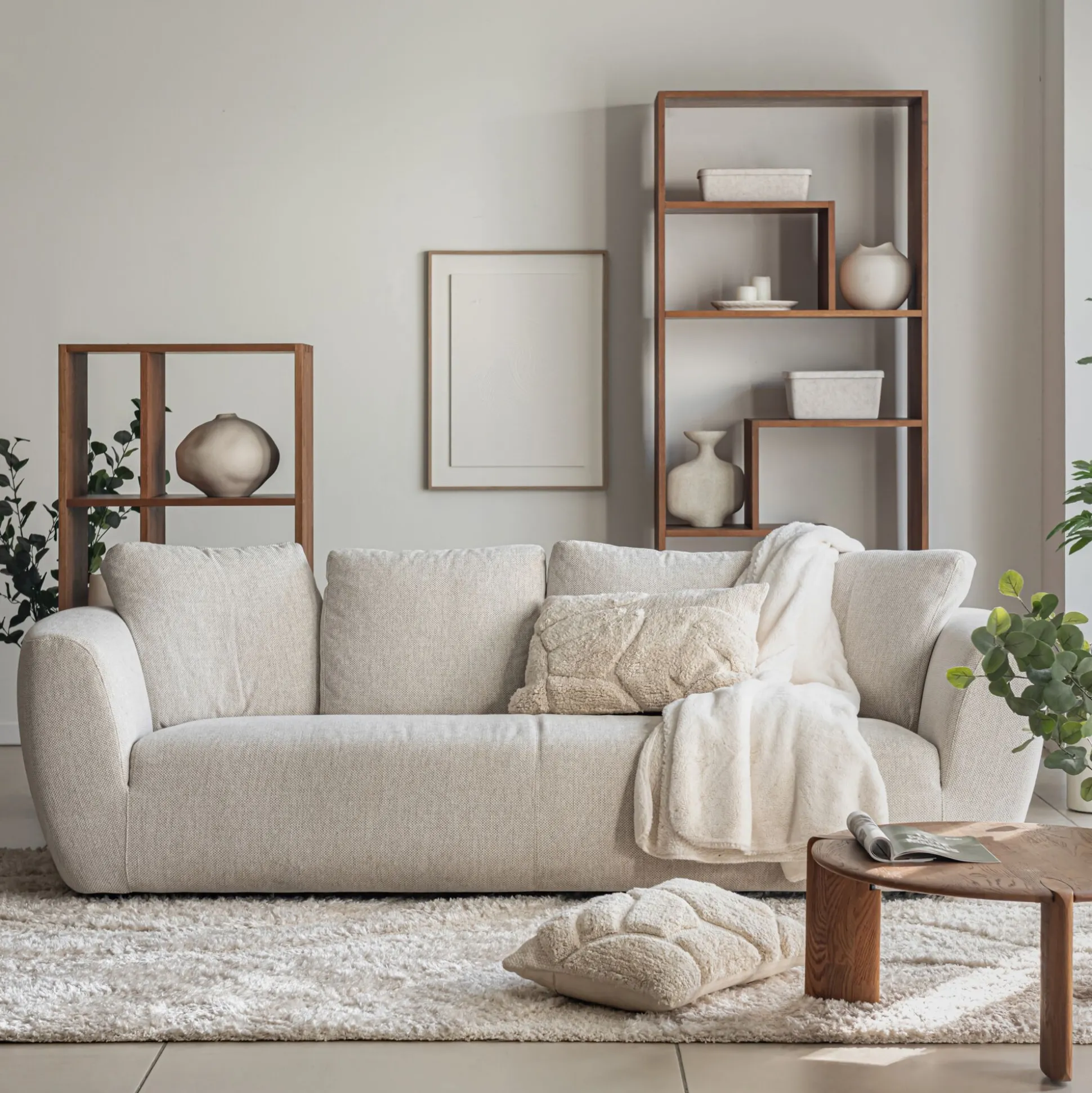 Canapé 4 places fixe en tissu armonia - beige alpilles