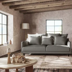 Canapé 4 places fixe en tissu monclar - taupe