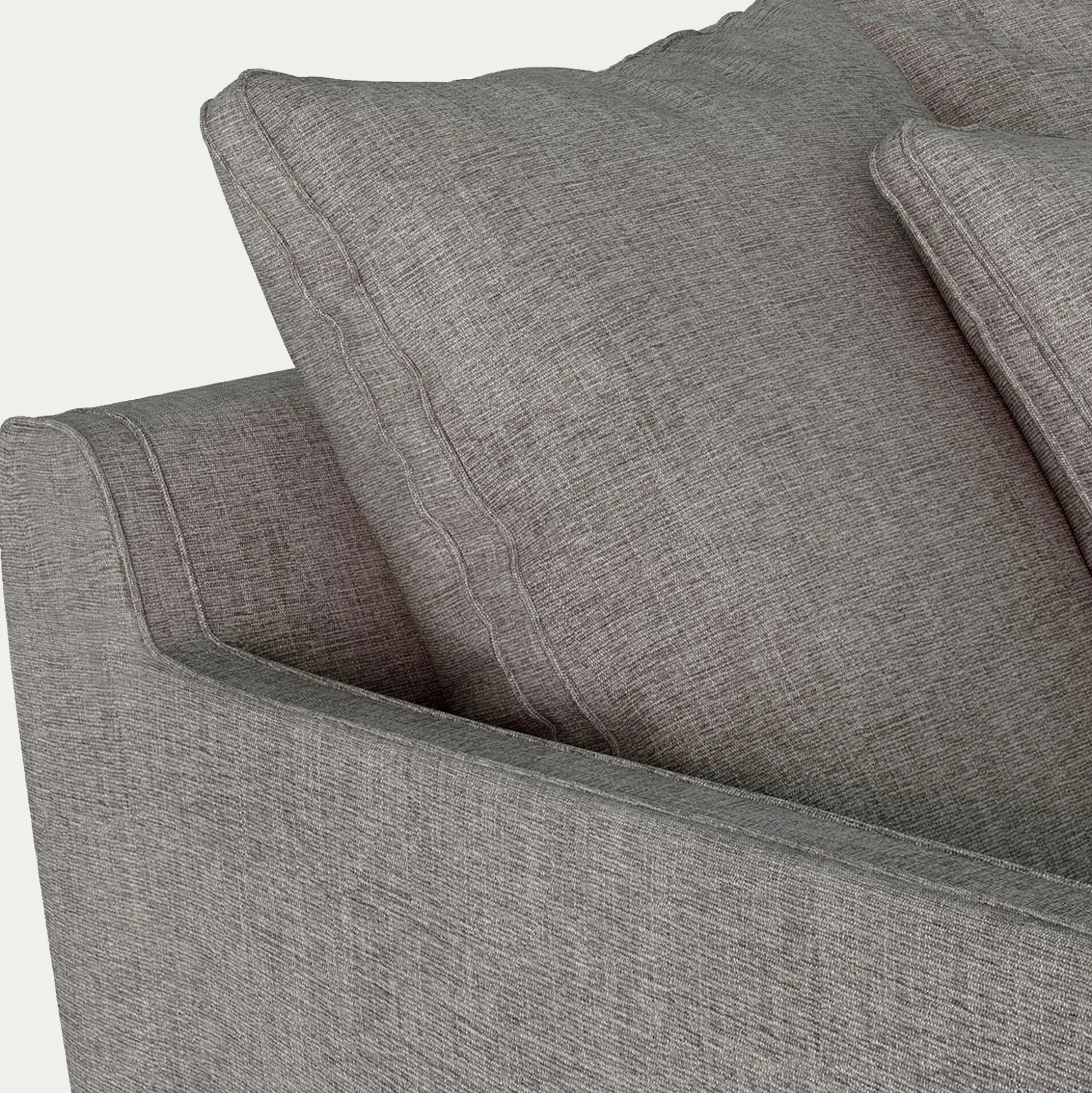 Canapé 4 places fixe en tissu monclar - taupe