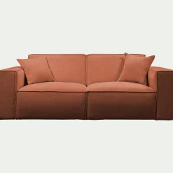 Canapé 3 places fixe en tissu genesis - brun rustrel