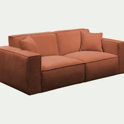 Canapé 3 places fixe en tissu genesis - brun rustrel