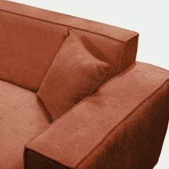 Canapé 3 places fixe en tissu genesis - brun rustrel