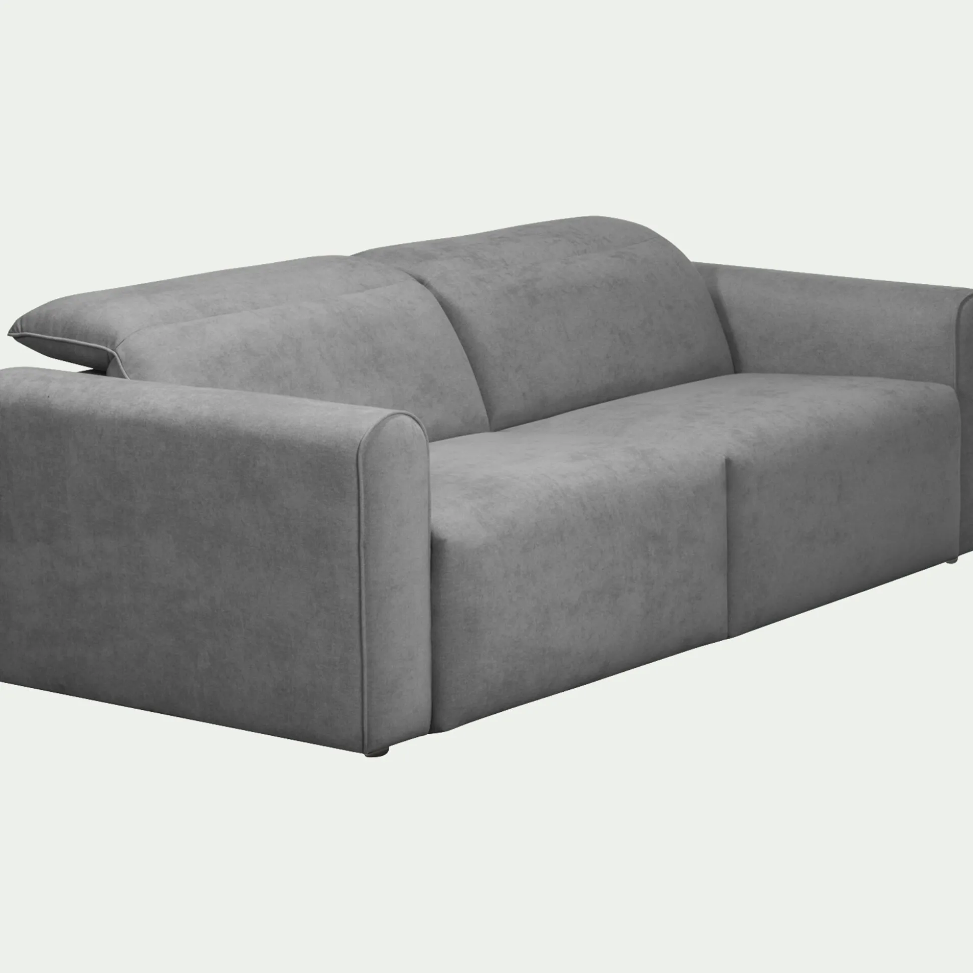 Canapé 3 places fixe en tissu - gris moyen