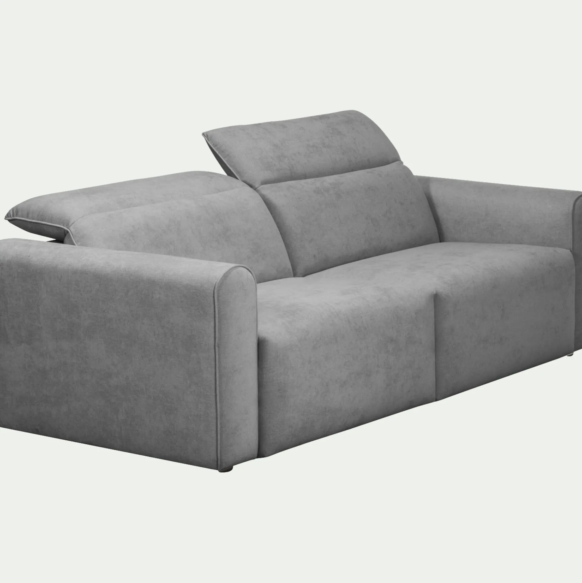 Canapé 3 places fixe en tissu - gris moyen