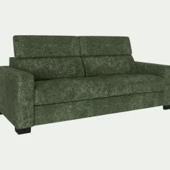 Canapé 3 places fixe en tissu Genesis avec accoudoirs 20cm - vert cèdre