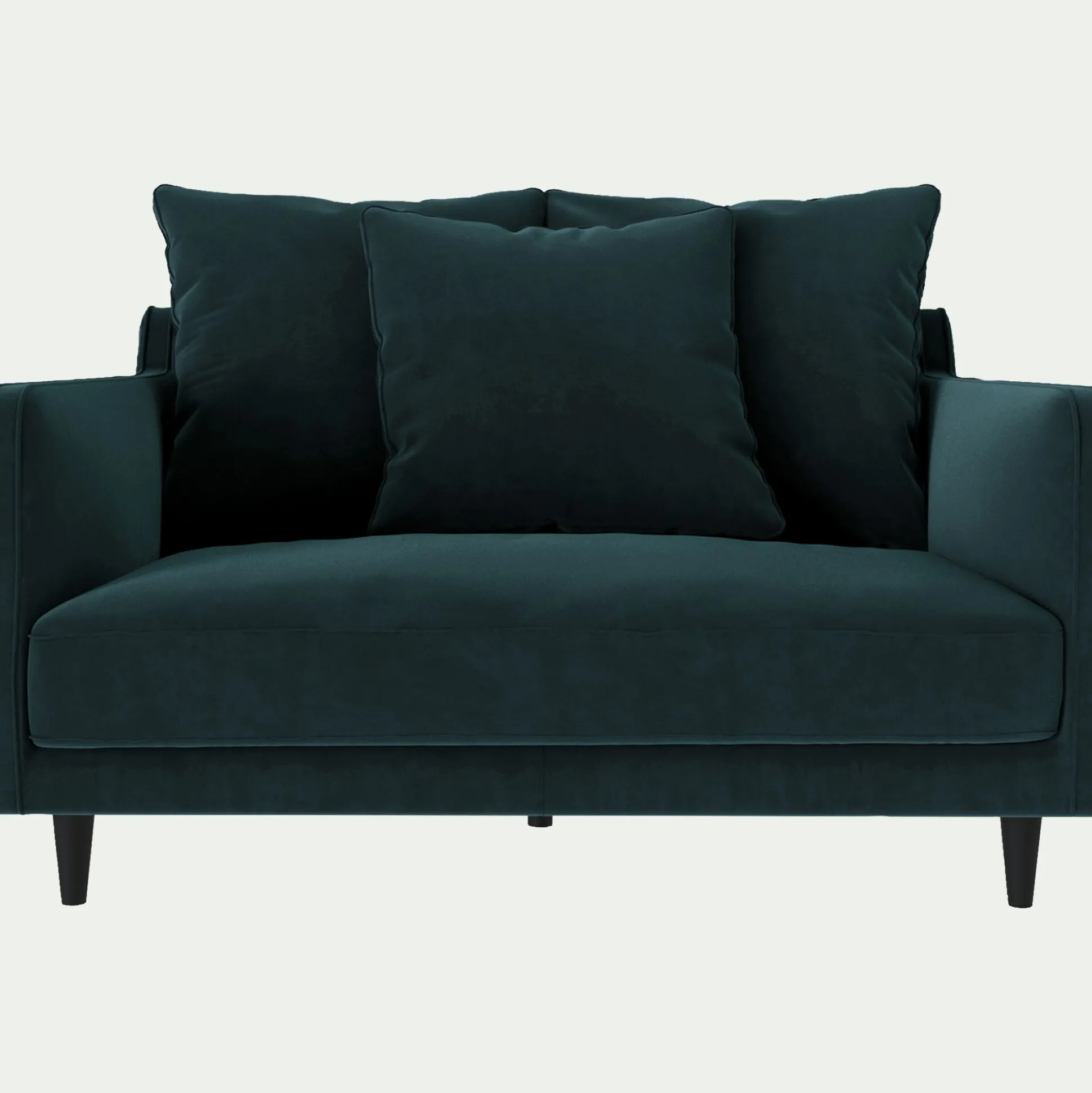 Canapé 1,5 places fixe en tissu velvet - bleu foncé