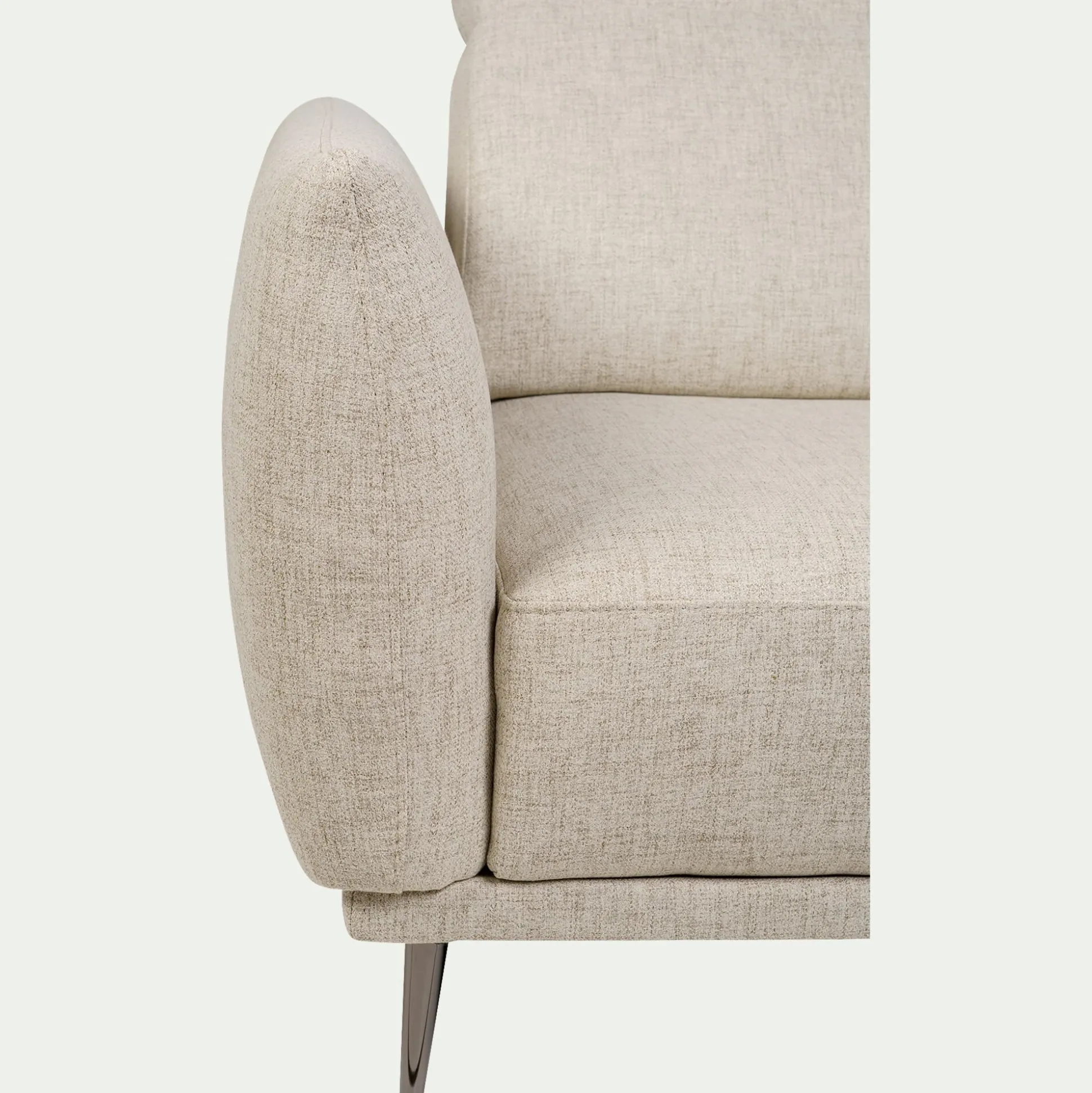 Canapé 3 places fixe en tissu avec fonction avance-recul - beige roucas