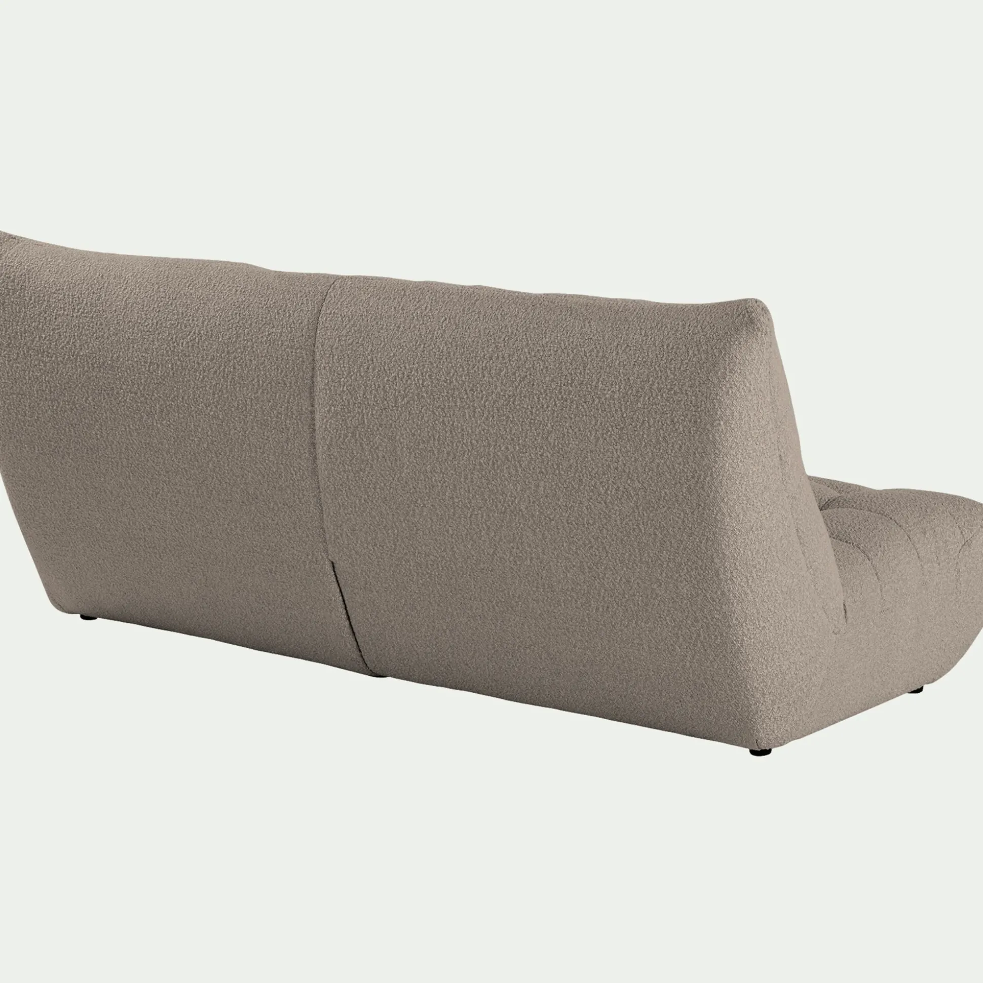 Canapé 4 places fixe en tissu bouclette - gris clair