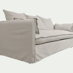 Canapé 4 places fixe en tissu wind - beige alpilles