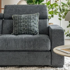 Canapé 3 places fixe en tissu Genesis avec accoudoirs 20cm - gris ardoise