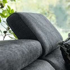 Canapé 3 places fixe en tissu Genesis avec accoudoirs 20cm - gris ardoise