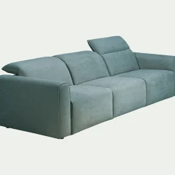 Canapé 5 places fixe en tissu - bleu niolon